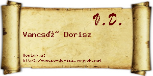 Vancsó Dorisz névjegykártya
